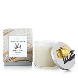 NIB Michael Aram Pomegranate Scented Candle With Decorative Lid